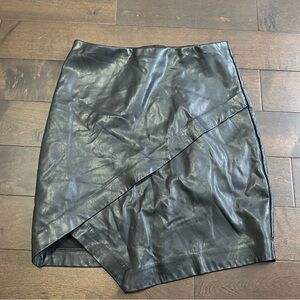 Dynamite Faux Leather Criss Cross High Waisted Skirt - Size Small